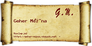 Geher Mína névjegykártya